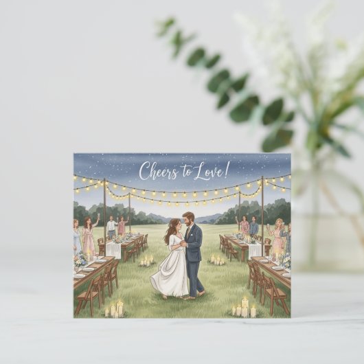 Elegant modern wedding Save The Date postcard Briefkaart (Staand voorkant)