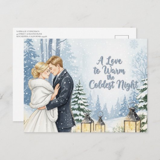 Elegant modern wedding Save The Date postcard Briefkaart (Voorkant / Achterkant)