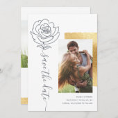 Elegant Modern Wedding Sparen de Uitnodigingen van (Voorkant / Achterkant)