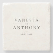 Elegant Modern Wedding Stenen Onderzetter (Voorkant)
