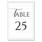 Elegant Modern Wedding Table Kaart (Voorkant)