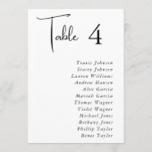 Elegant Modern Wedding Table Zitkaart Kaarten (Achterkant)