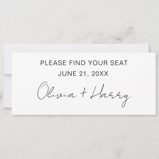 Elegant Modern Wedding Table Zitkoppen Kaart (Voorkant)