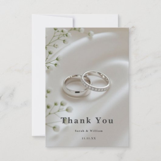 Elegant Modern Wedding Thank You Card Bedankkaart (Voorkant)