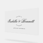 Elegant Modern Wedding Welcome Script Calligraphy Acryl Bord (Hoek)