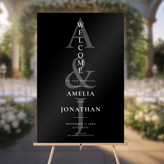 Elegant Modern Wedding Welkom Acryl Bord