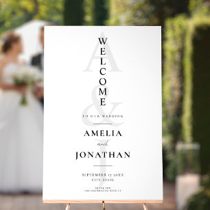 Elegant Modern Wedding Welkom Acryl Bord