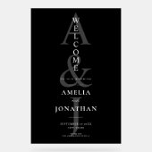 Elegant Modern Wedding Welkom Acryl Bord (Voorkant)