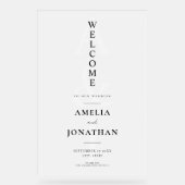 Elegant Modern Wedding Welkom Acryl Bord (Voorkant)