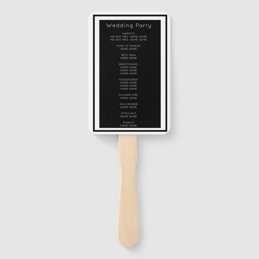 Elegant Modern Wedding Welkom Handwaaier (Achterkant)