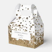 Elegant Modern  Weiß-Gold Splatter Hochzeit Bedankdoosjes (Achterkant)