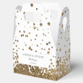 Elegant Modern  Weiß-Gold Splatter Hochzeit Bedankdoosjes (Geopend)