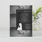 ELEGANT & MODERN Wering-uitnodiging zwart whit Kaart (Staand voorkant)