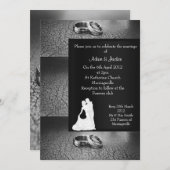 ELEGANT & MODERN Wering-uitnodiging zwart whit Kaart (Voorkant / Achterkant)