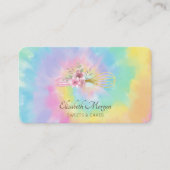 Elegant Modern Whisk Flowers Tie Dye Visitekaartje (Voorkant)