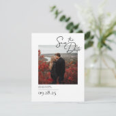Elegant Modern White Bewaar de datumfoto Save The Date (Staand voorkant)
