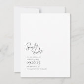 Elegant Modern White Bewaar de datumfoto Save The Date (Achterkant)