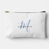 Elegant modern White Blue Script Monogram Etui (Voorkant)