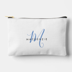 Elegant modern White Blue Script Monogram Etui