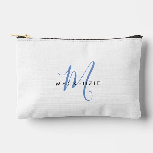 Elegant modern White Blue Script Monogram Etui (Voorkant)