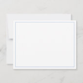 Elegant modern White Blue Script Monogram Notitiekaartje (Achterkant)