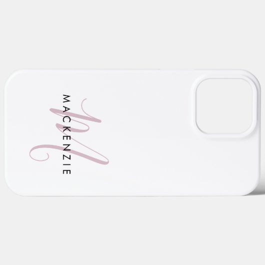 Elegant modern White Blush Pink Script Monogram Case-Mate iPhone Case (Achterkant (horizontaal))