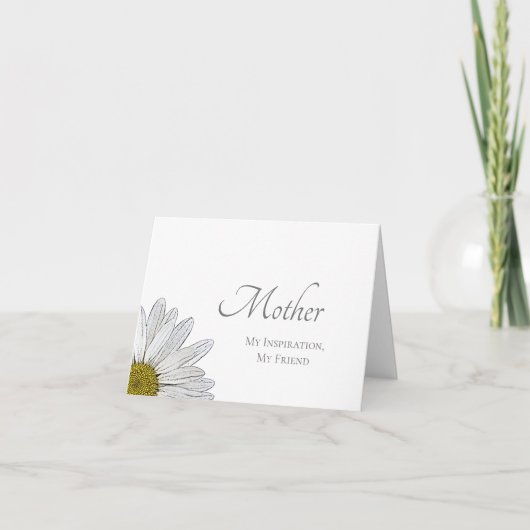 Elegant modern White Daisy Simple Moederdag Kaart (Voorkant)