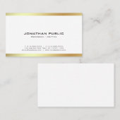 Elegant modern White en Gold Professional Plain Visitekaartje (Voorkant / Achterkant)