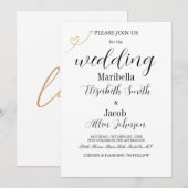 Elegant Modern White & Formal Wedding Kaart (Voorkant / Achterkant)