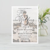 Elegant Modern White Framed Couple Photo Wedding Kaart (Staand voorkant)