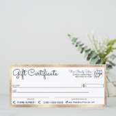 Elegant modern White Gold Border Gift Certificate (Staand voorkant)