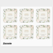 Elegant Modern White Gold Floral Candle  Vierkante Sticker (Vel)