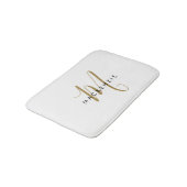 Elegant modern White Gold Script Monogram Badmat (Gekanteld)
