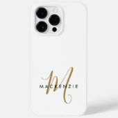 Elegant modern White Gold Script Monogram Case-Mate iPhone Case (Achterkant)
