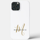 Elegant modern White Gold Script Monogram Case-Mate iPhone Case (Achterkant)
