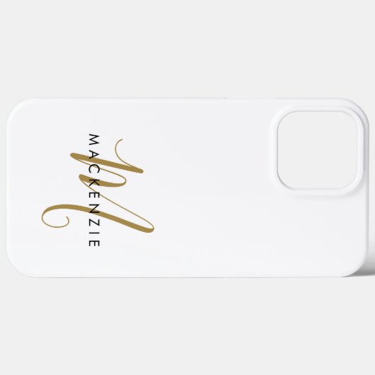 Elegant modern White Gold Script Monogram Case-Mate iPhone Case (Achterkant (horizontaal))