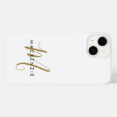 Elegant modern White Gold Script Monogram Case-Mate iPhone Case (Achterkant (horizontaal))