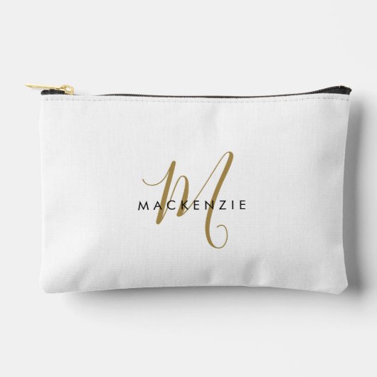 Elegant modern White Gold Script Monogram Etui (Voorkant)