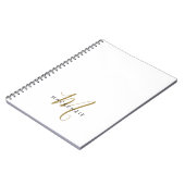 Elegant modern White Gold Script Monogram Notitieboek (Linkerzijde)