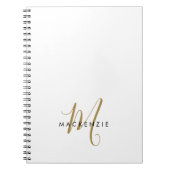 Elegant modern White Gold Script Monogram Notitieboek (Voorkant)