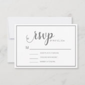 Elegant Modern White Gray Wedding RSVP (Voorkant)