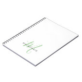 Elegant modern White Green Script Monogram Notitieboek (Linkerzijde)