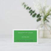 Elegant Modern White & Green SEO Specialist Visitekaartje (Staand voorkant)