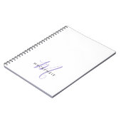 Elegant modern White Lavender Script Monogram Notitieboek (Linkerzijde)