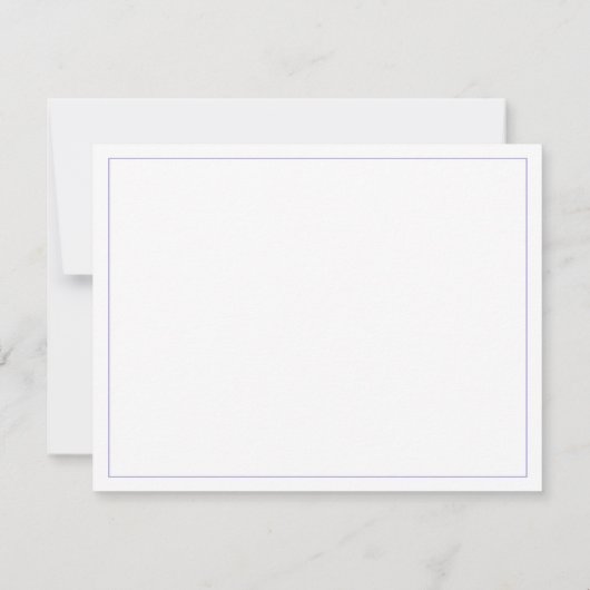 Elegant modern White Lavender Script Monogram Notitiekaartje (Achterkant)