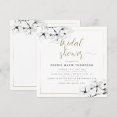 Elegant modern White Magnolia Square Vrijgezellenf Kaart (Voorkant / Achterkant)