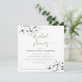 Elegant modern White Magnolia Square Vrijgezellenf Kaart (Staand voorkant)