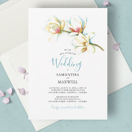 Elegant modern White Magnolias Floral Wedding