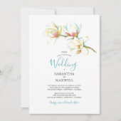 Elegant modern White Magnolias Floral Wedding (Voorkant)