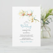 Elegant modern White Magnolias Floral Wedding (Staand voorkant)